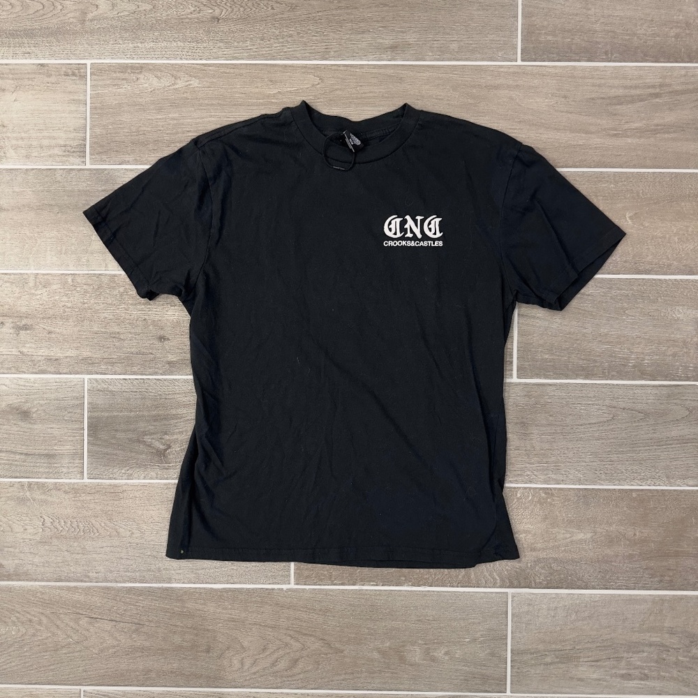 🖤Crooks & Castles Black Graphic Tee “And Deliver Us From Evil” Goth Streetwear
